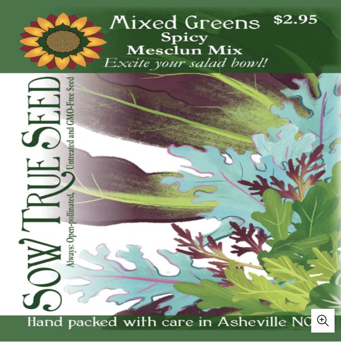 Mixed Greens Seeds - Spicy Mesclun Mix