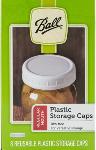 Ball Wide Mouth White Plastic Storage Lids - 8 Pack - Carolina Readiness