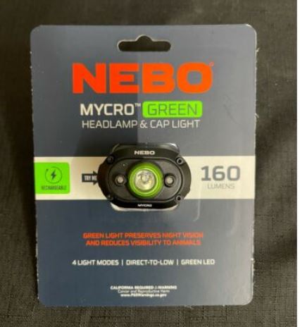 Nebo Mycro Green Headlamp & Cap Light - 160 Lumens