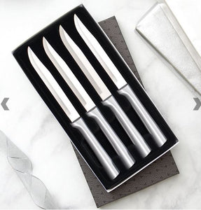Four Utility/Steak Knives Gift Set - Silver Handle
