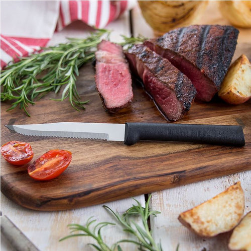 Serrated Steak Knife - Black Handle